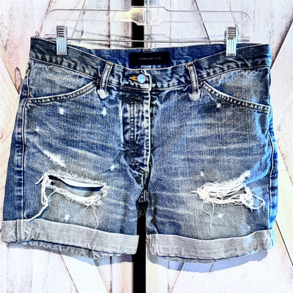 Alexander Wang Distressed Denim Shorts
